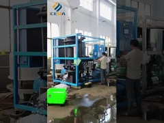 Mesin es tabung yang mulai beroperasi