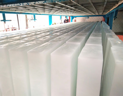 R22 R404A Direct Cooling Block Ice Machine Industri Air Tawar 10 Ton