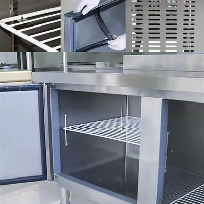 Kulkas Meja Kerja 200L R134A Freezer Meja Kerja Berpendingin Udara