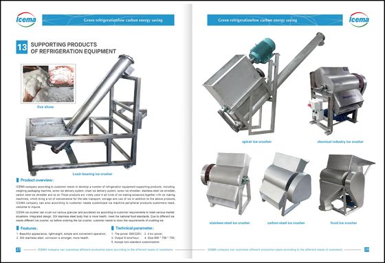 Mesin Penghancur Es 9T/H CE Stainless Steel Mesin Pencukur Es Komersial