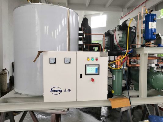 China 50 ton/hari kontainer mesin es serpihan salju untuk pendinginan dengan harga pabrik