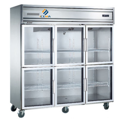 Pintu Kaca Tegak Kulkas Freezer 1350L Komersial Kapasitas Ultra Besar