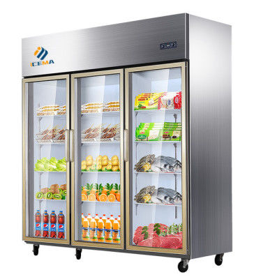 Restoran Freezer Tegak Stainless Steel Komersial 1350L