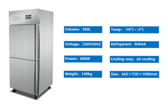 Restoran Tegak Kulkas Freezer Komersial 360L