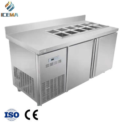 Stainless Steel Double Door Top Freezer Pendinginan 150 Lbs vertikal Pendinginan