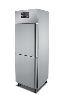 0-8 Derajat 2 Pintu Tegak Kulkas Freezer Berdampingan Stainless Steel 400 Liter Untuk Restoran