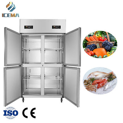 -18~-0 & 0~8 derajat 4 Pintu Komersial vertikal Jangkauan-in Freezer 1230mm Panjang 680mm Lebar 1970mm Tinggi