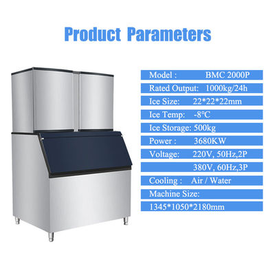 Mesin es kubus komersial dengan bahan stainless steel tegangan 220-240V