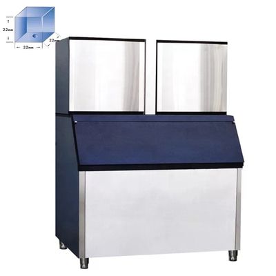 Harga yang pantas 1345*1050*1950mm Mesin pembuatan es kubus 1 ton komersial untuk minuman anggur teh on line