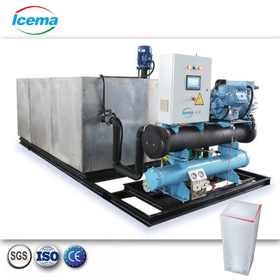 Harga yang pantas 500 kg/hari-50 ton/hari Mesin Es Blok Saline Otomatis Dengan Kondensasi Dingin Udara on line
