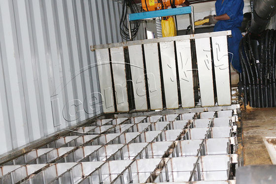 2000 KG TECUMSEH Kompresor 15 Ton Container Block Ice Machine dengan Pembangkit Mobile