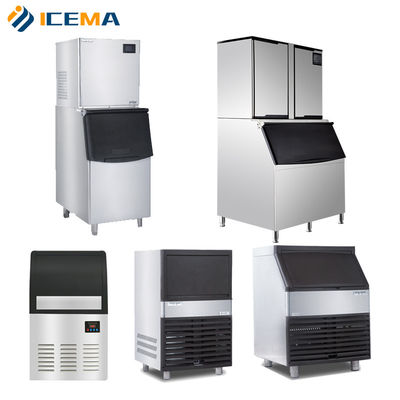 136kg Otomatis Ice Cube Maker untuk Hotel dan Restoran Cube Shape Bristol Kompresor