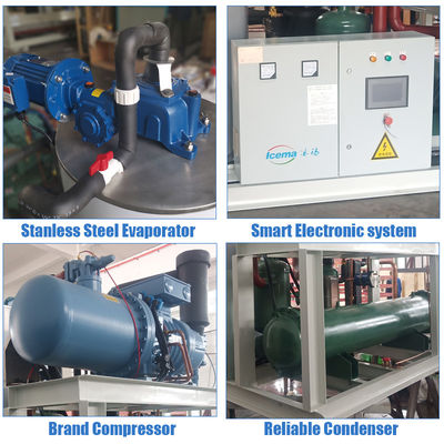 Mesin es serpihan industri komersial ICEMA 1T dengan kapasitas pendingin 2,1kw