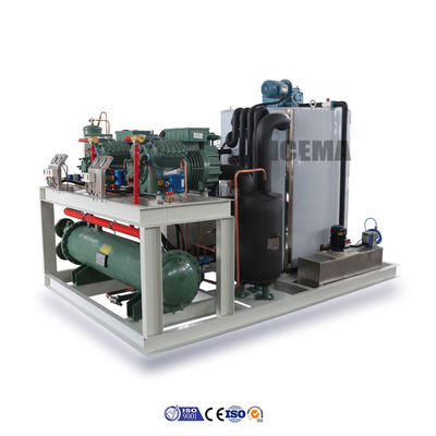 Harga yang pantas 6500 KG Tegangan 380V / 3P / 50HZ Ice Flake Machine untuk Perikanan Seafood di Maret Trade Fair on line
