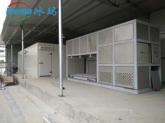 Mesin pembuatan es industri 10T/24H dengan pendinginan langsung dan bahan pendingin R404A/R22