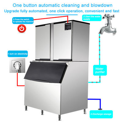 Emerson Kompresor ICEMA Mesin Otomatis 1ton Ice Cube Membuat untuk produksi es