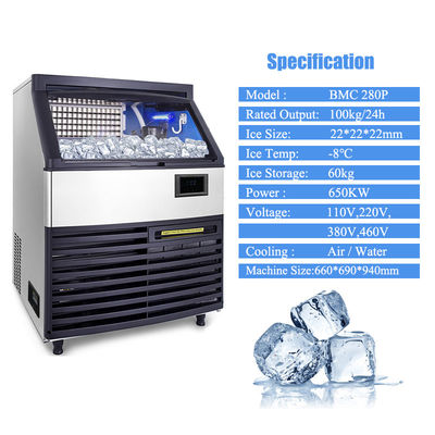 Harga terjangkau 100kg / hari Kompak Komersial Ice Maker Untuk Hotel
