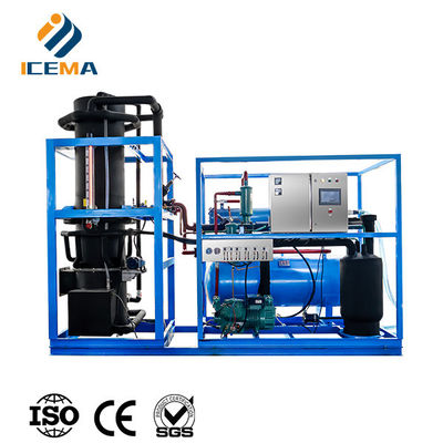 ICEMA Tube Ice Making Machine Output harian yang dapat disesuaikan 1T-30T Cocok untuk menjual es bar Hotel dapat disediakan dengan mesin kemasan kantong es
