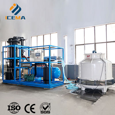 ICEMA Tube Ice Making Machine Output harian yang dapat disesuaikan 1T-30T Cocok untuk menjual es bar Hotel dapat disediakan dengan mesin kemasan kantong es