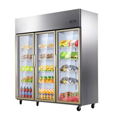 Beli 1350L enam pintu kaca komersial daging deep freezer untuk restoran untuk restoran online manufacture