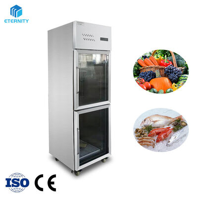Beli 0-8 Derajat 2 Pintu Tegak Kulkas Freezer Berdampingan Stainless Steel 400 Liter Untuk Restoran online manufacture