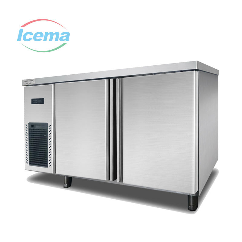 Stainless Steel Double Door Top Freezer Pendinginan 150 Lbs vertikal Pendinginan