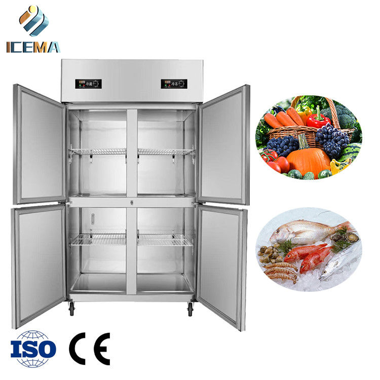 -18~-0 & 0~8 derajat 4 Pintu Komersial vertikal Jangkauan-in Freezer 1230mm Panjang 680mm Lebar 1970mm Tinggi