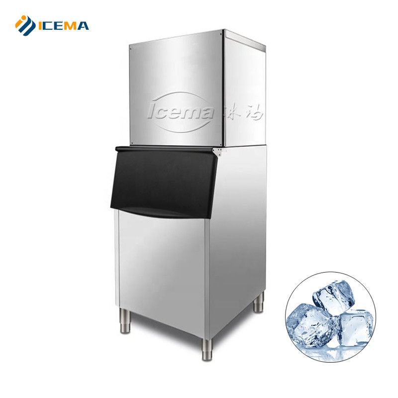 200KG 300kg 400kg 500kg ICEMA Ice Cube Maker Mesin 760*830*1780mm Ukuran Es 22x22x22mm