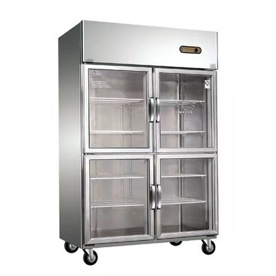 Harga yang pantas Professional Cold Storage empat pintu vertikal stainless steel kulkas komersial dan freezer on line