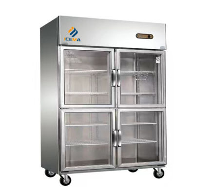 Harga yang pantas Komersial empat pintu stainless steel vertikal kulkas 780L on line