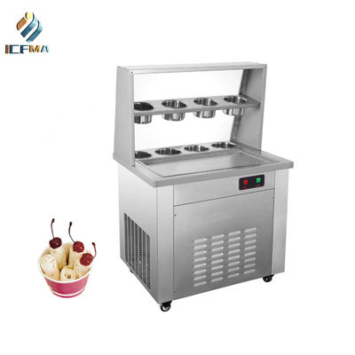 Mesin Pembuat Es Krim Goreng Komersial Double Pans