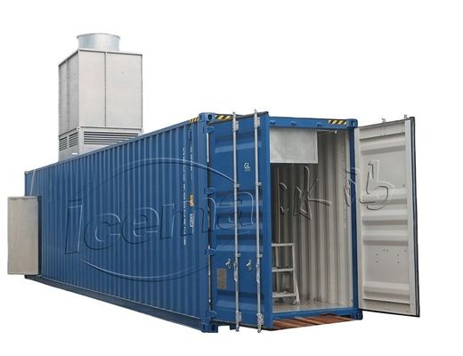 Harga yang pantas RefComp Kompresor 31.25KW 8T Container Block Ice Machine yang bisa dilepas untuk Pelabuhan dan Dermaga on line